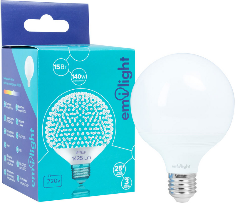 Лампа світлодіодна Emilight (2230529373011) 15Вт, E27, 4100K